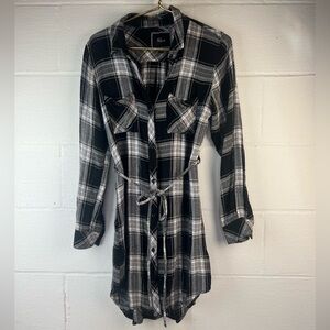 Rails Black Plaid Flannel Mini Dress, Small